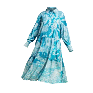 50TH INDEPENDENCE BOHO DRESS-AQUA