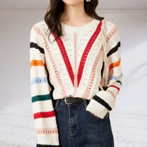 Asymmetric Colorblock Loose Pullover