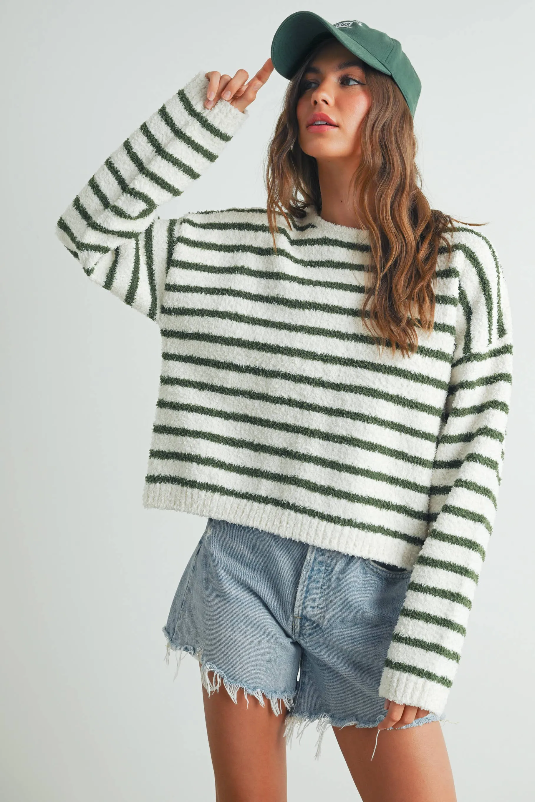 BASIC STRIPED KNIT SWEATER