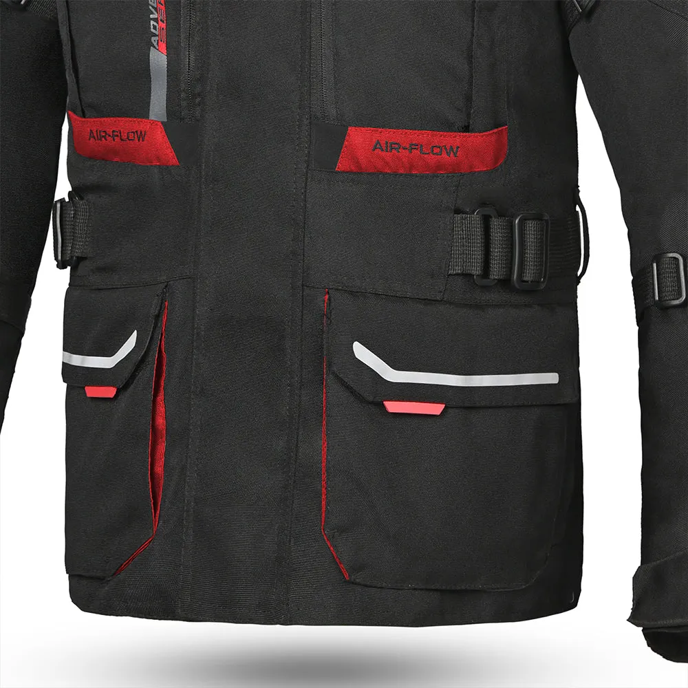 Bela Transformer Motorcycle Touring Water-Resistant Jacket Black Red