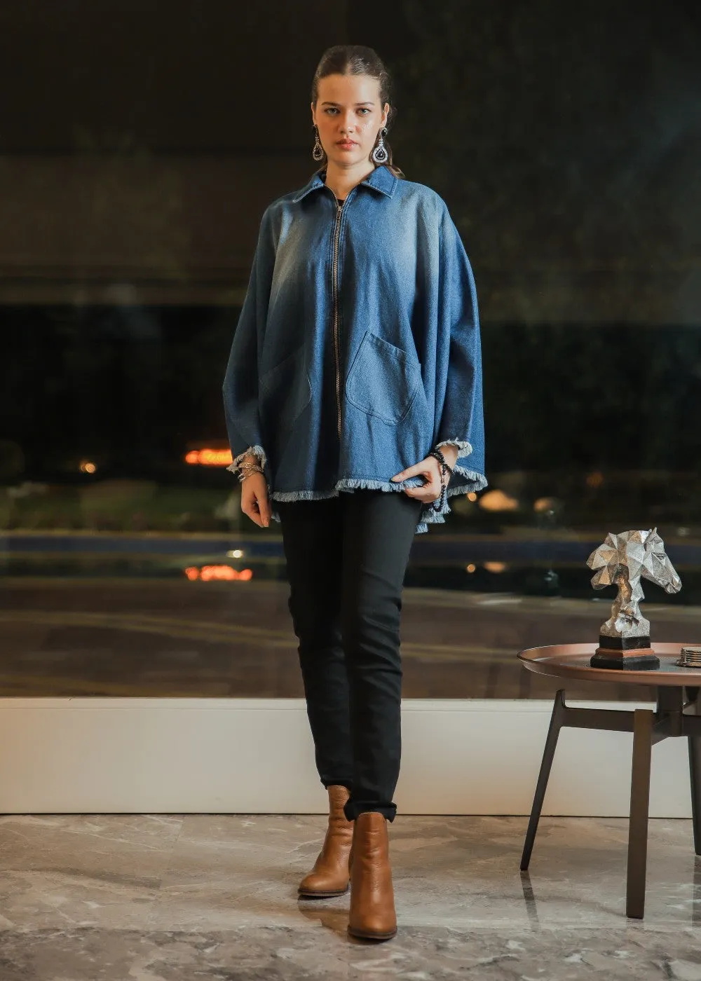 Blue Denim Poncho