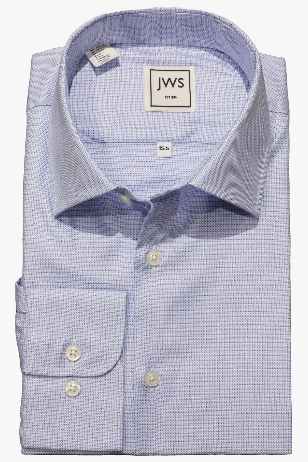 BLUE MICRODESIGN EGYPTIAN COTTON NON IRON DRESS SHIRT