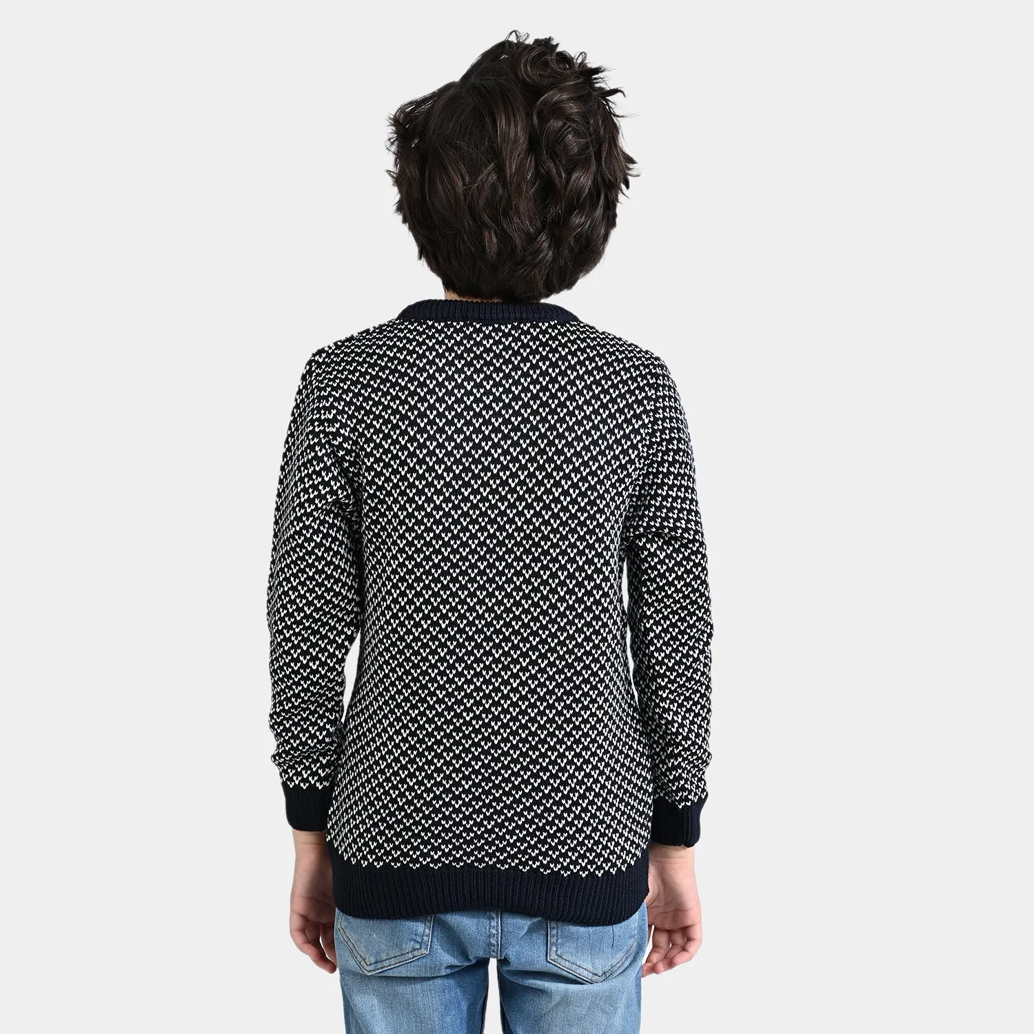 Boys Acrylic Sweater-NAVY