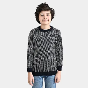 Boys Acrylic Sweater-NAVY