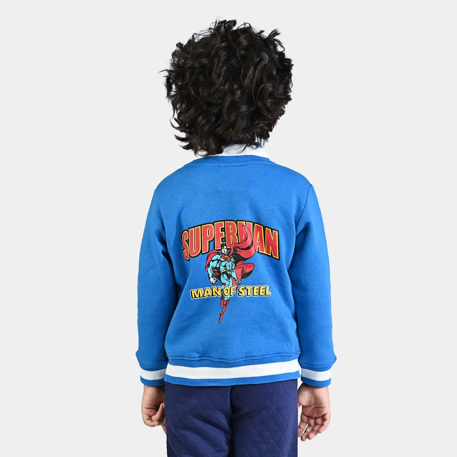 Boys Fleece Knitted Jacket-Blue