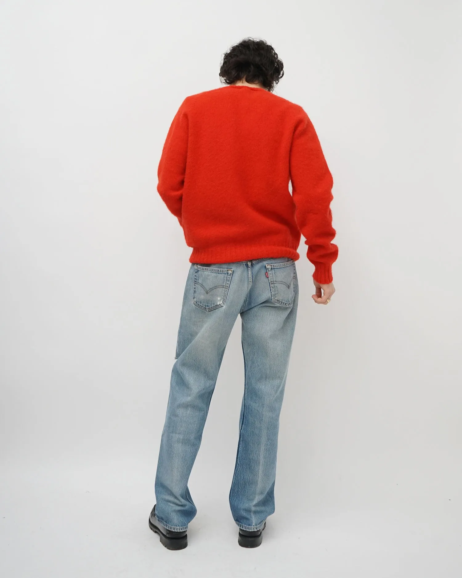 Brushed Shetland Sweater Crew Neck / Red