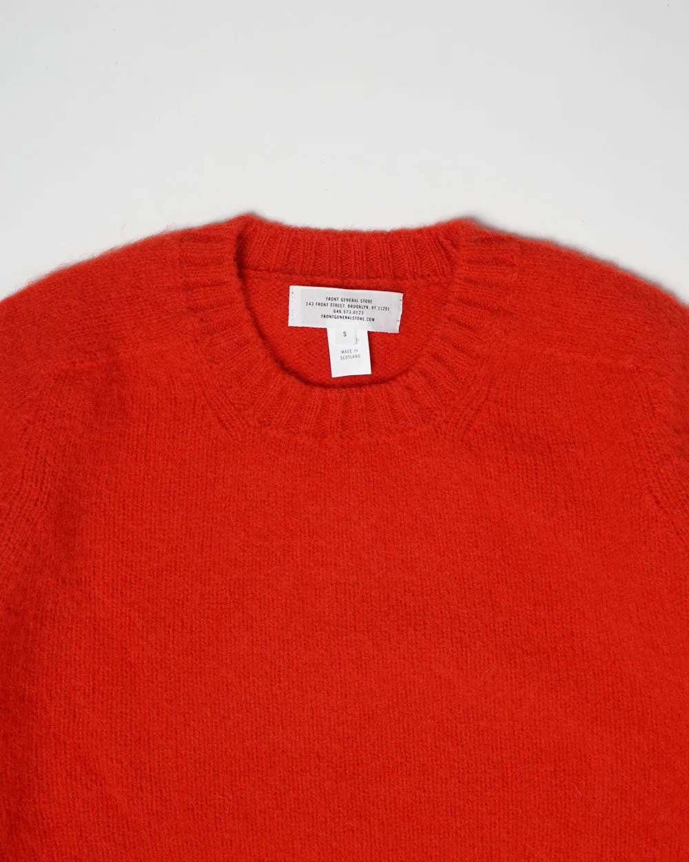 Brushed Shetland Sweater Crew Neck / Red