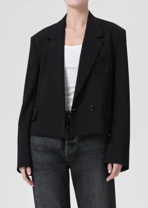 Callie Cropped Blazer in Black