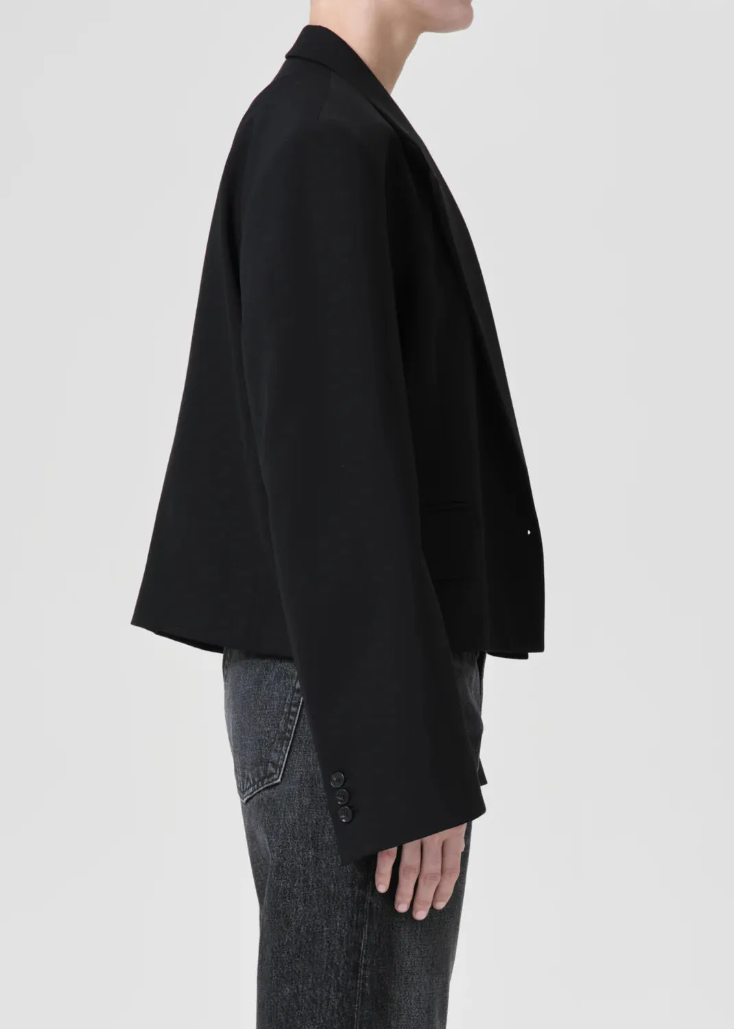 Callie Cropped Blazer in Black