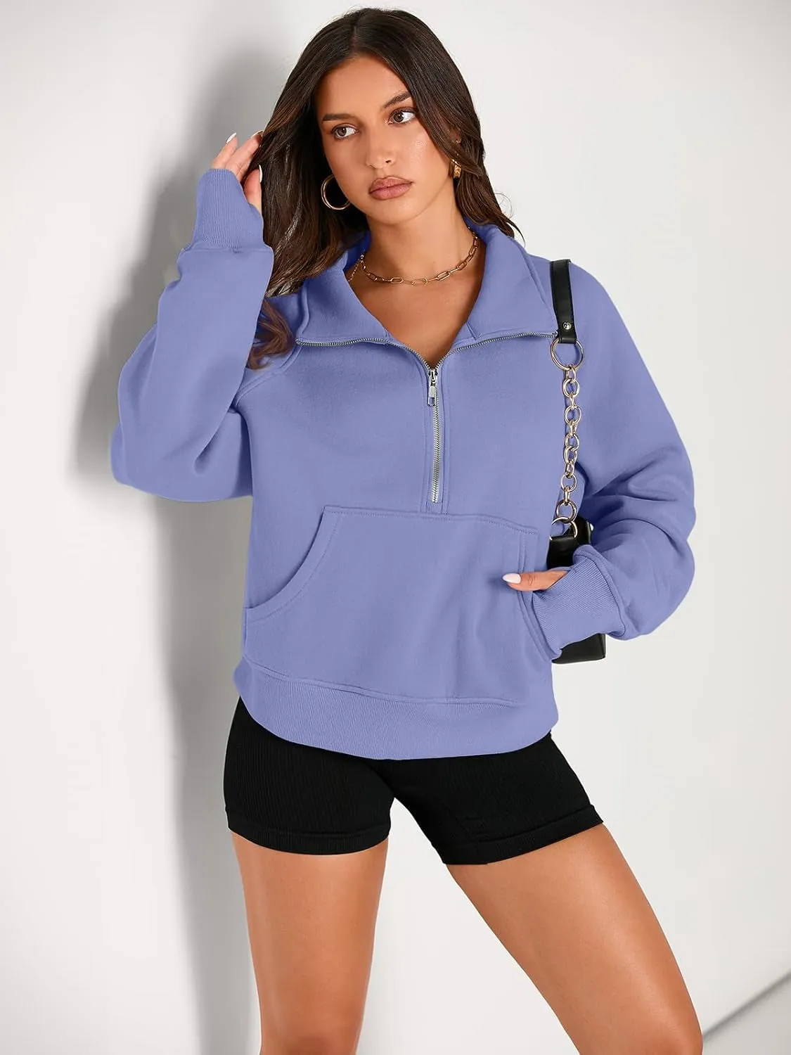 Cozy Half Zip Cropped Pullover Top