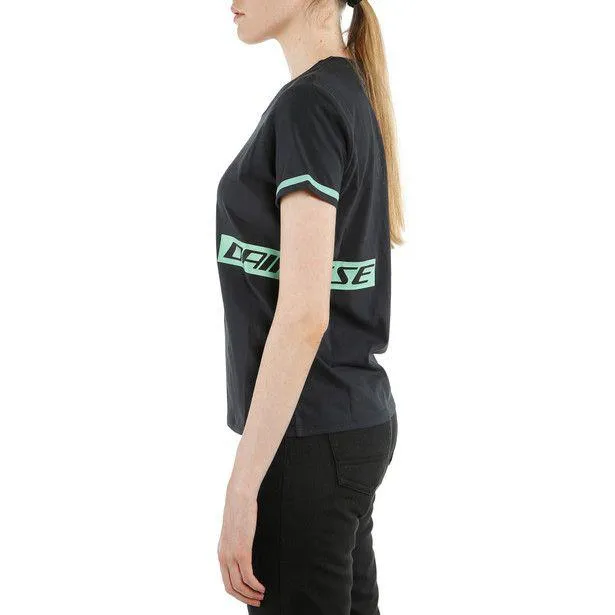 Dainese Casual Paddock Lady T-Shirt Black Aqua