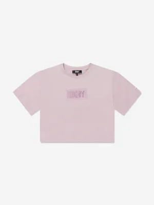 DKNY Girls Logo T-Shirt in Purple