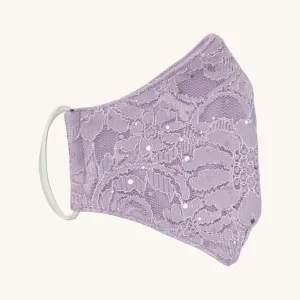 Dusty Orchid Lace Sequin Face Mask