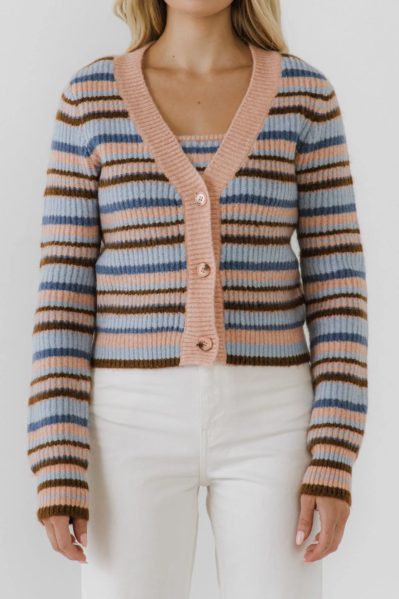 English Factory - Knit Stripe Cardigan