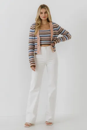 English Factory - Knit Stripe Cardigan