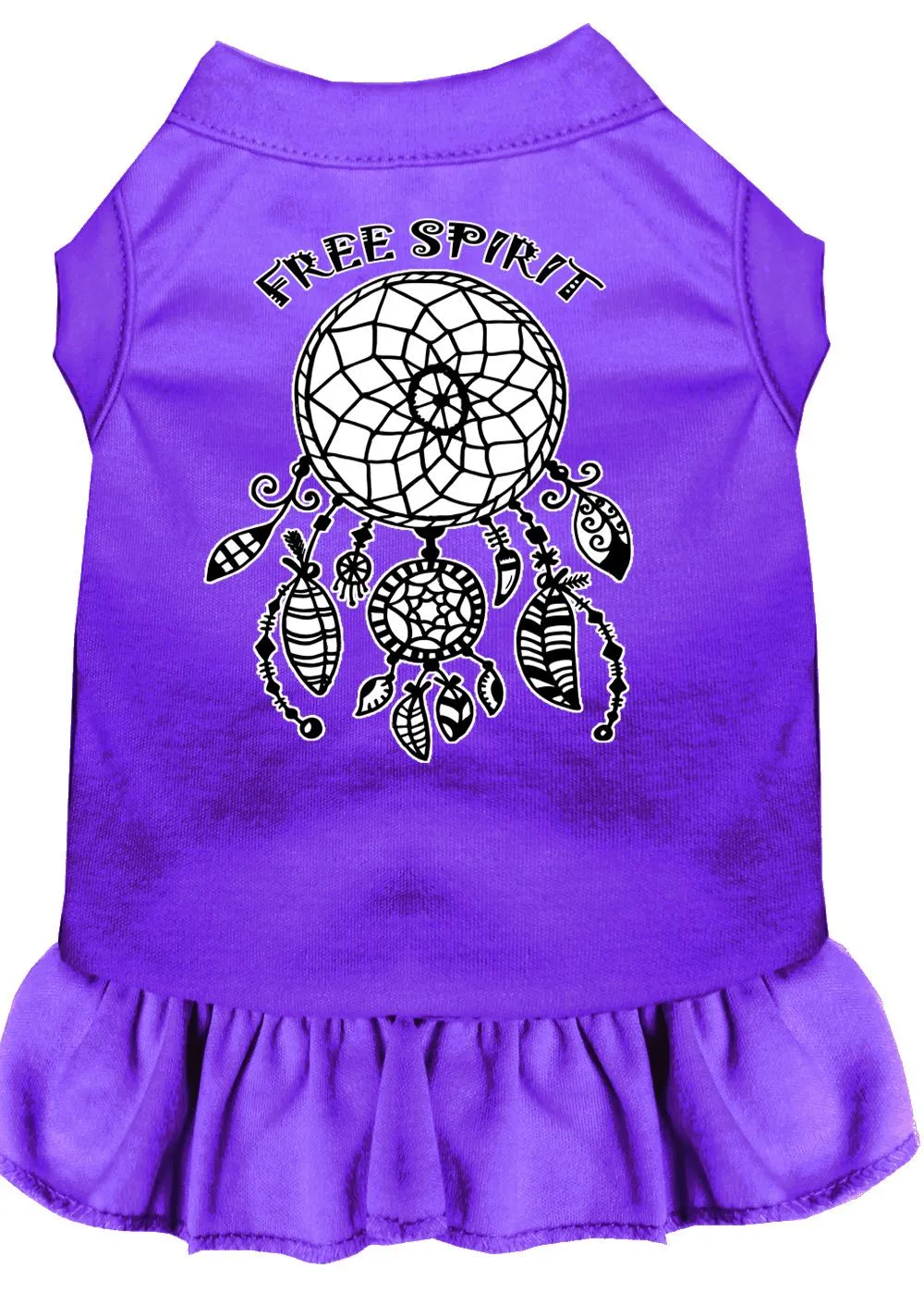 Free Spirit Screen Print Dog Dress Purple Lg (14)