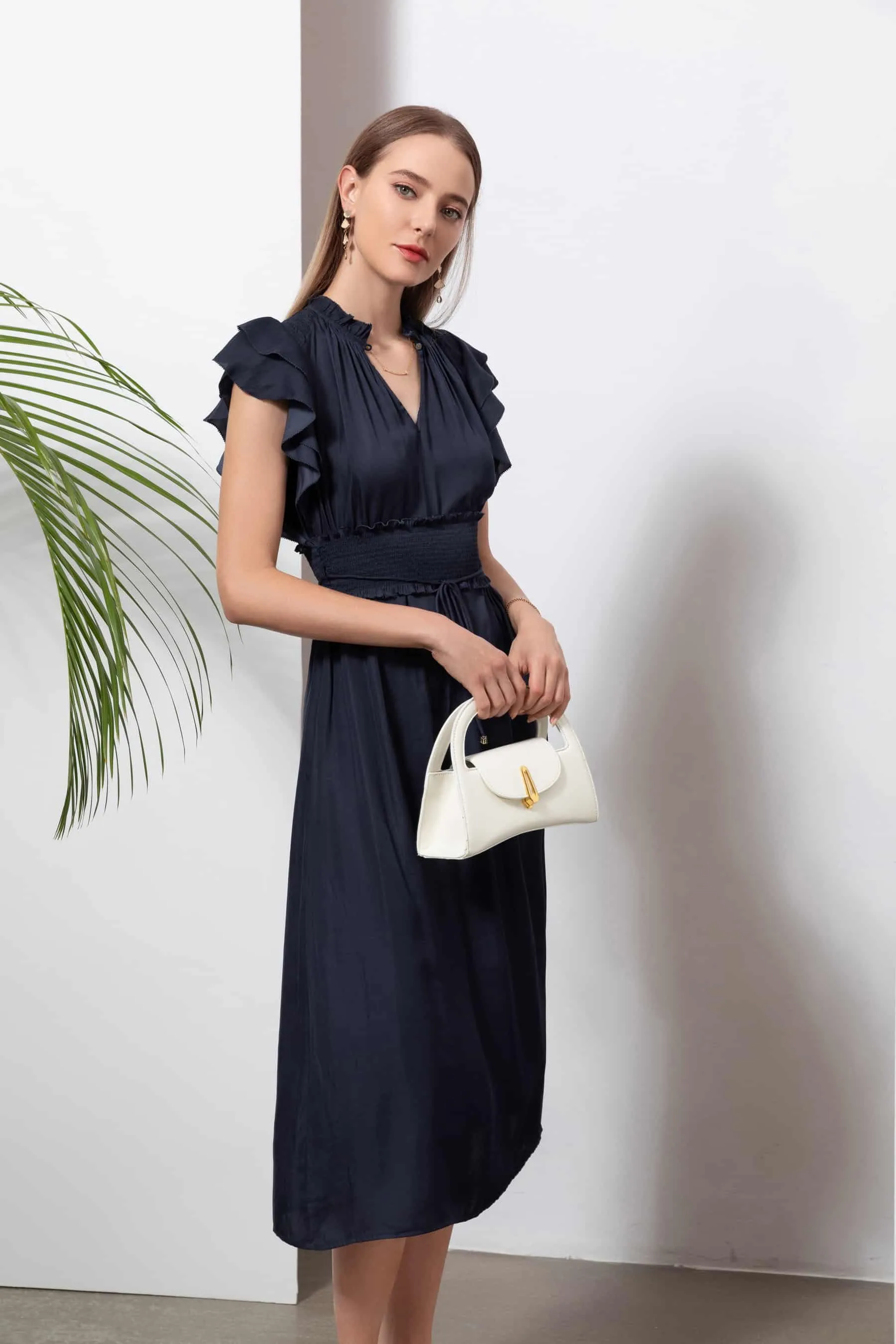 GDS Selena Belted Dress | Navy