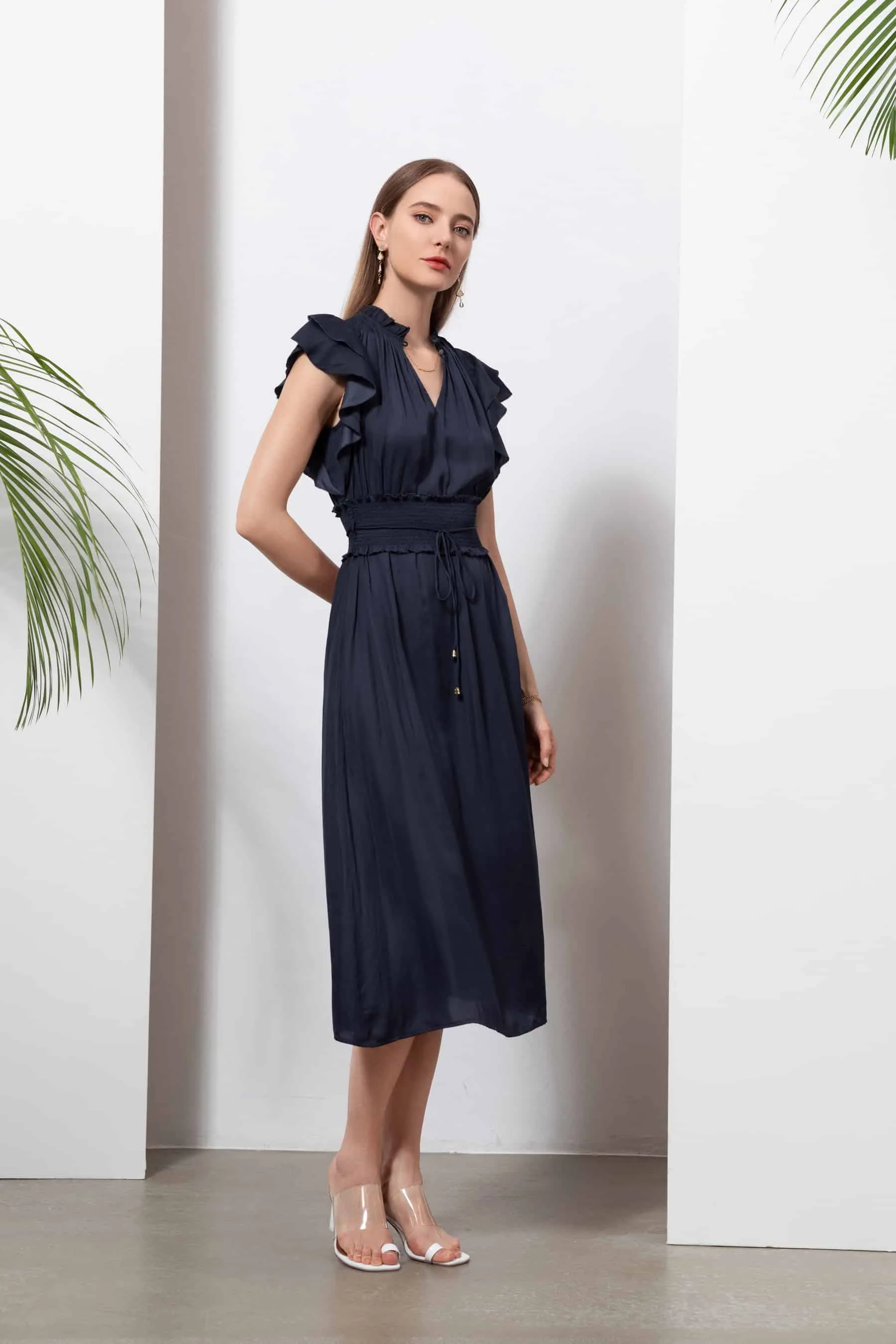 GDS Selena Belted Dress | Navy