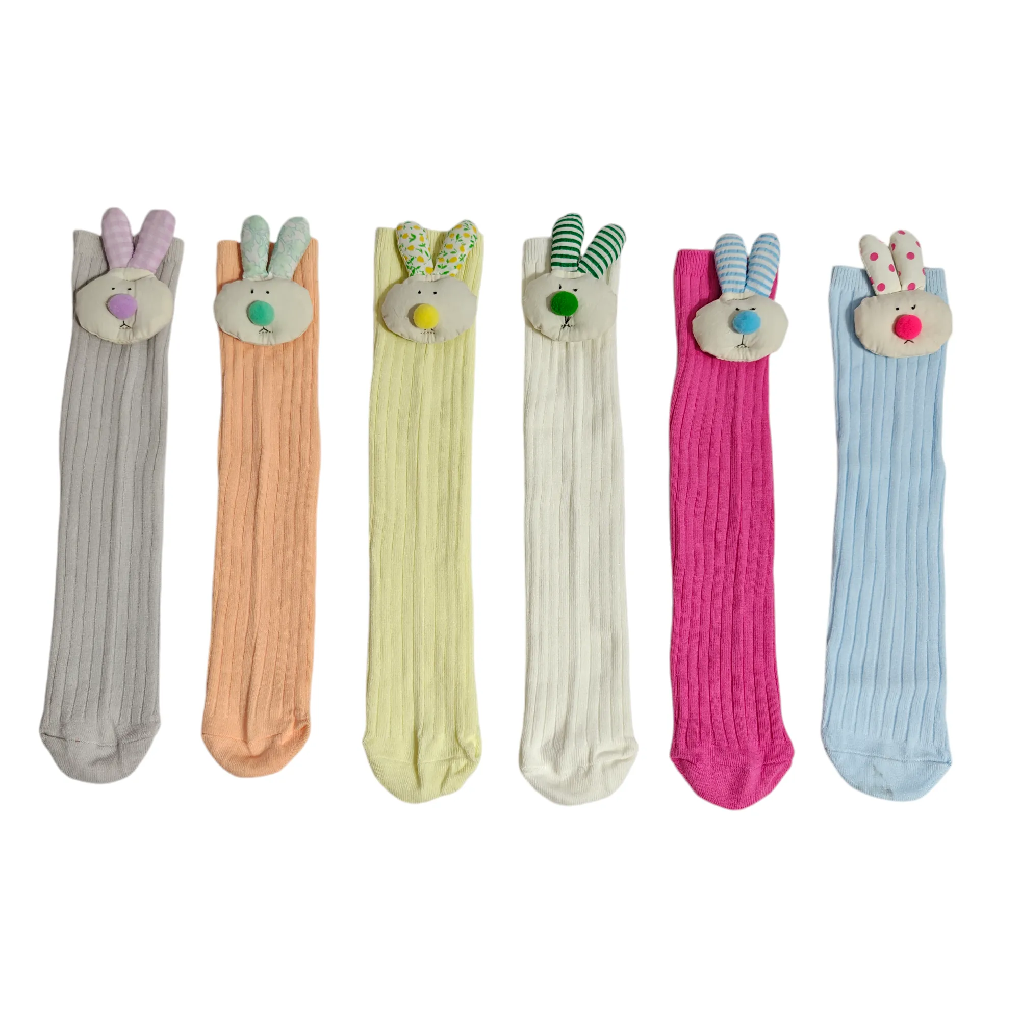 GIRLS' BUNNY FACE KOREAN STYLE FREE SIZE LONG SOCKS