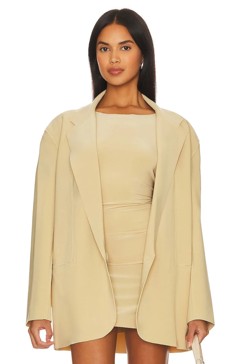 Jacket Norma Kamali Oversized Single Breasted, sand