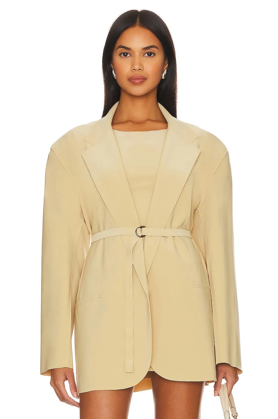 Jacket Norma Kamali Oversized Single Breasted, sand