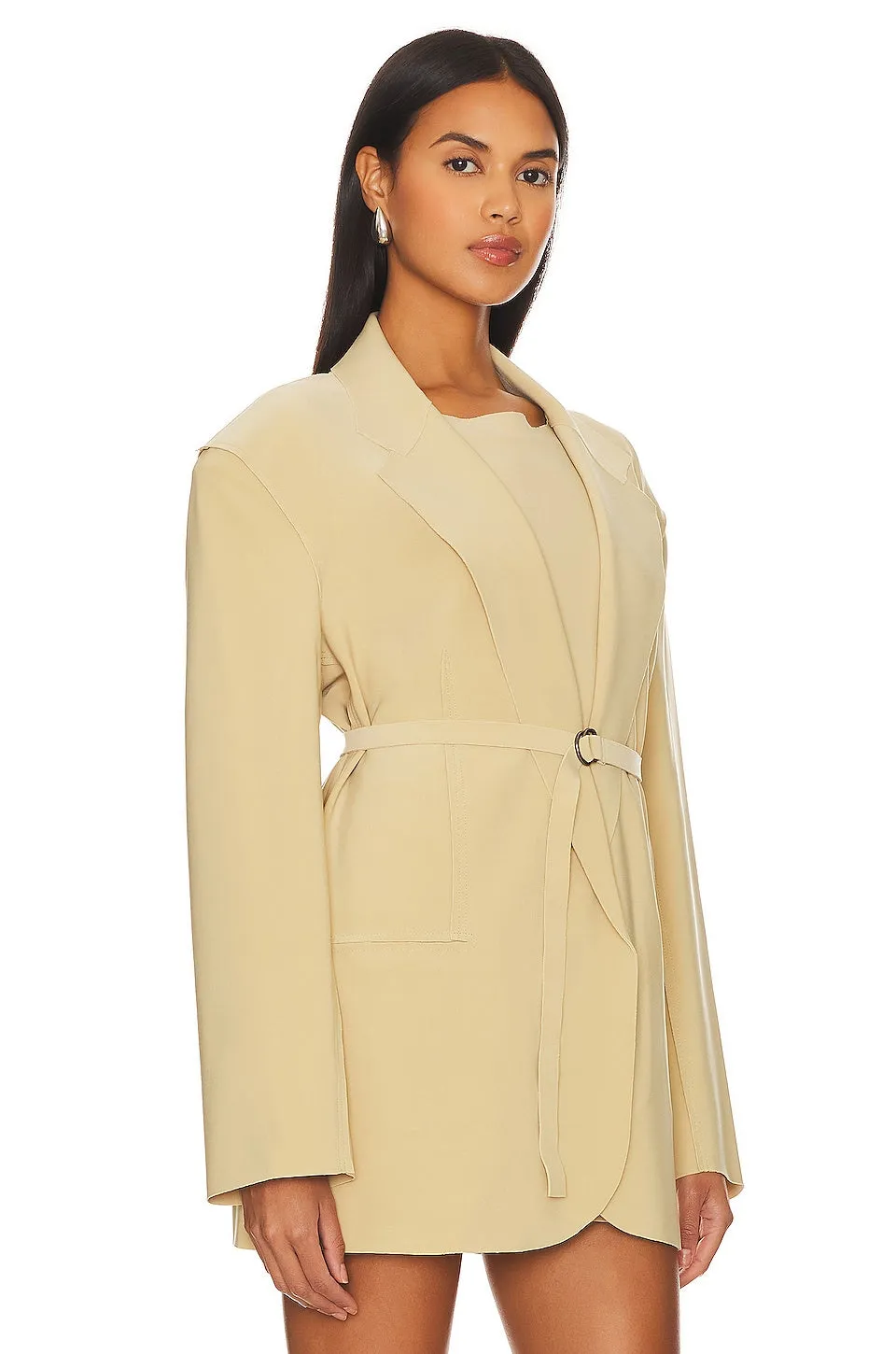 Jacket Norma Kamali Oversized Single Breasted, sand