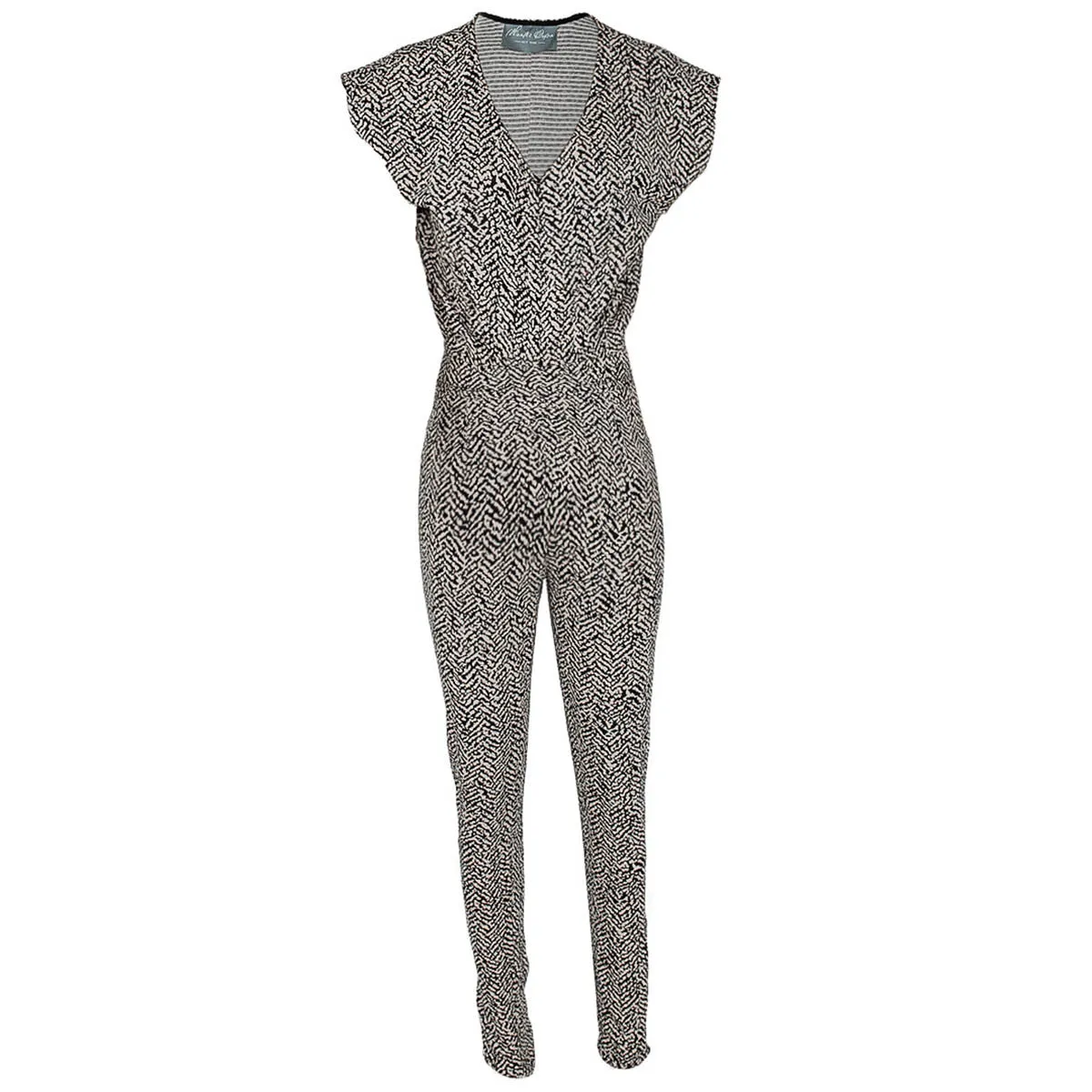 Justine Jumpsuit - Zipper Front in Black and White