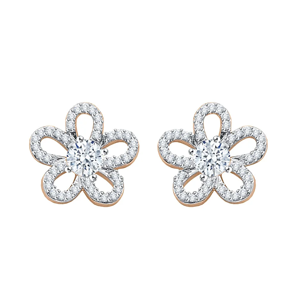 KATARINA Diamond Floral Earring Jackets (1/3 cttw)