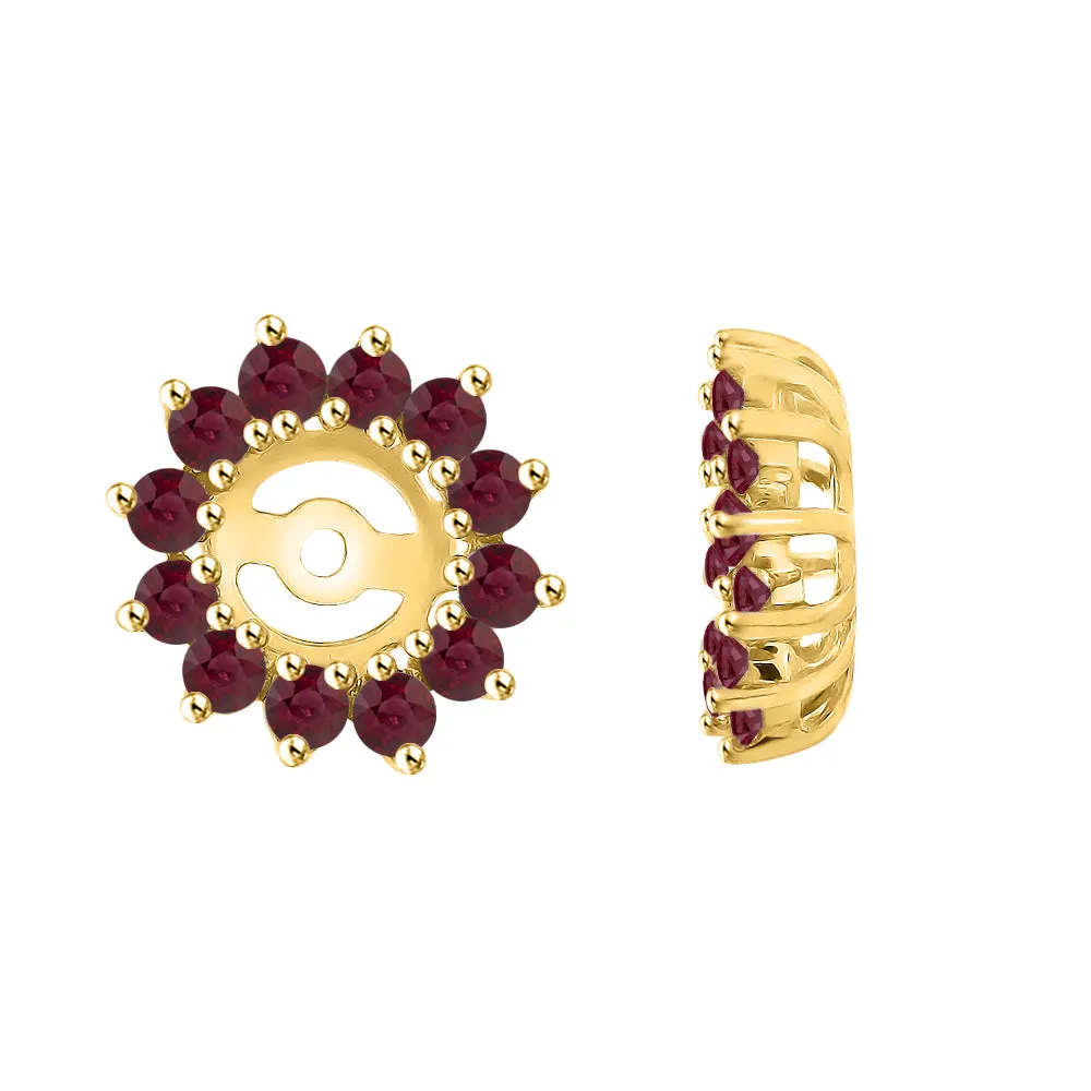 KATARINA Ruby Floral Earring Jackets (1 3/8 cttw)