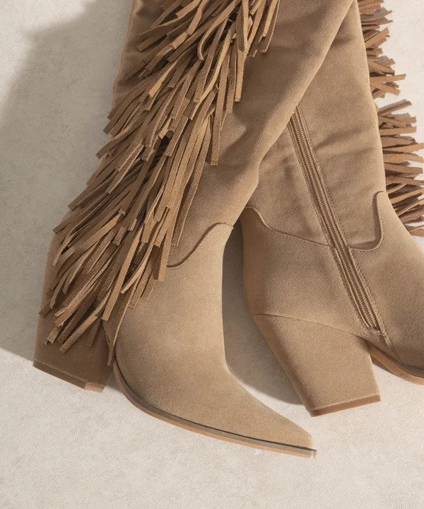 Knee-High Fringe Boots