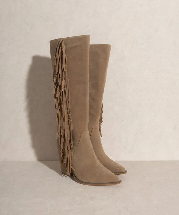 Knee-High Fringe Boots