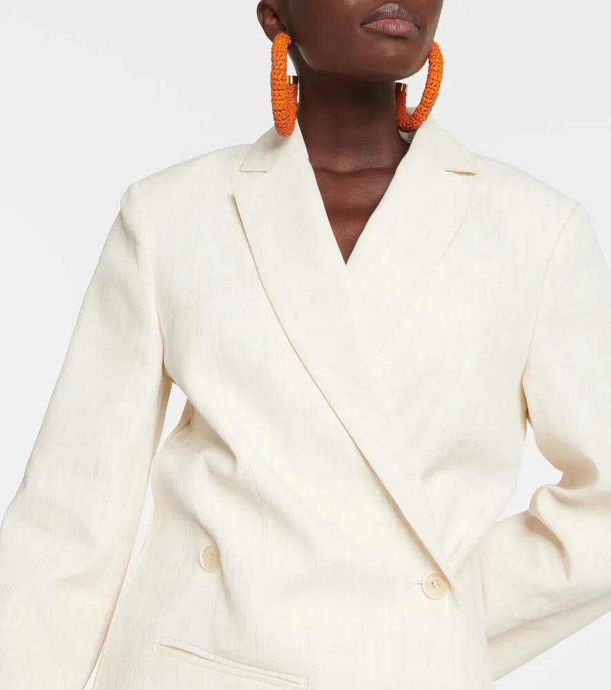 La Veste Tibau linen blend JACQUEMUS blazer, white