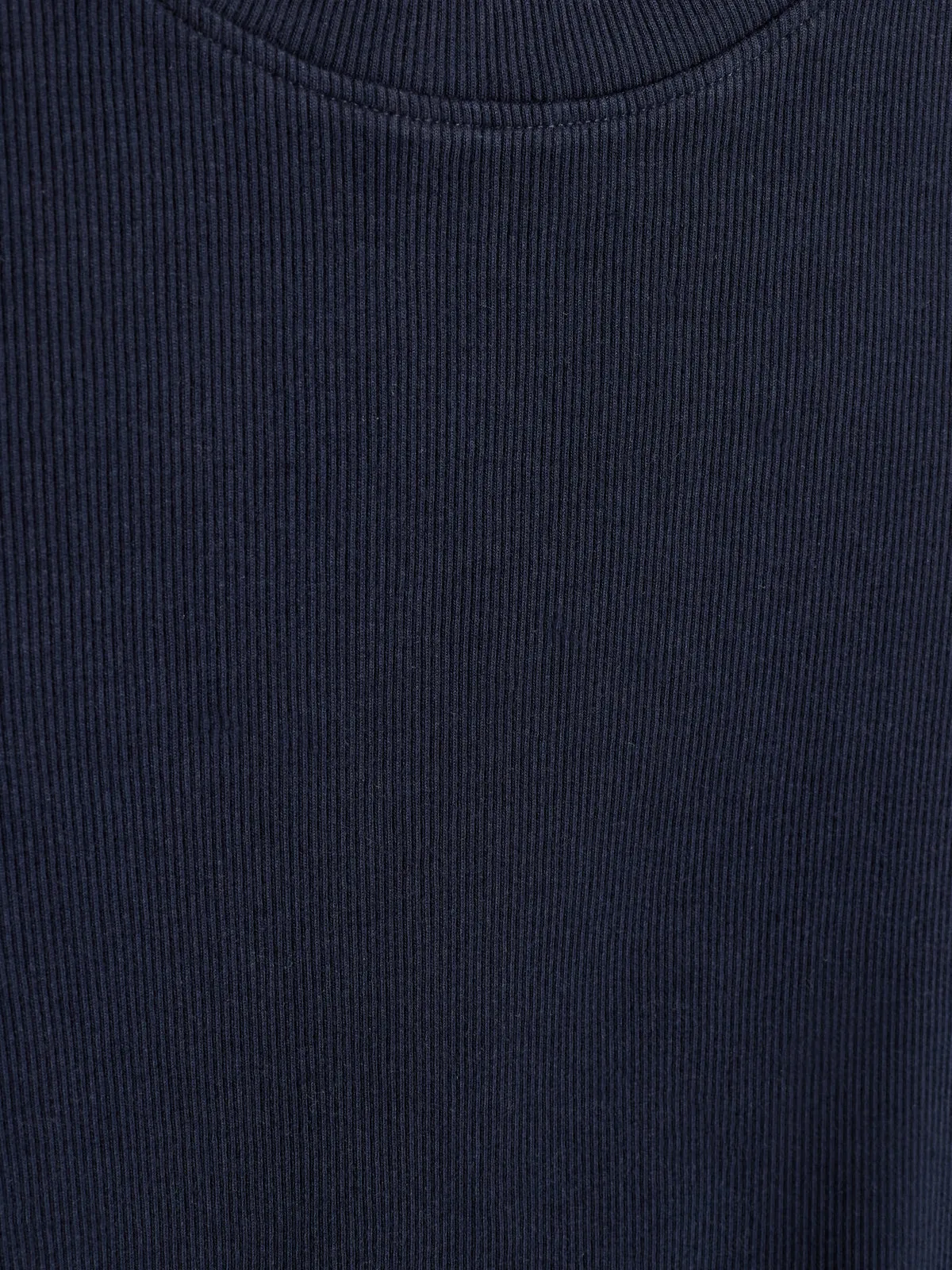 Long Sleeve Basic Rib T-shirt - Tween - Navy