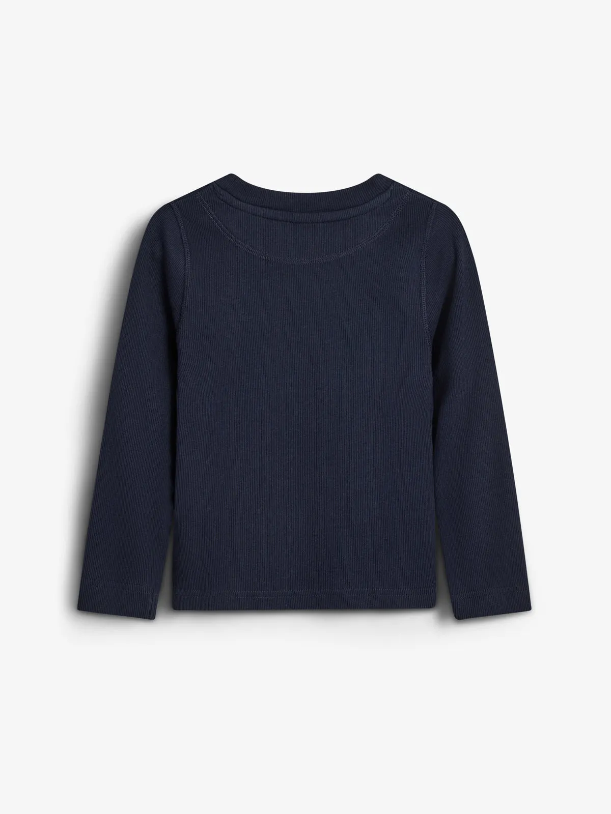 Long Sleeve Basic Rib T-shirt - Tween - Navy