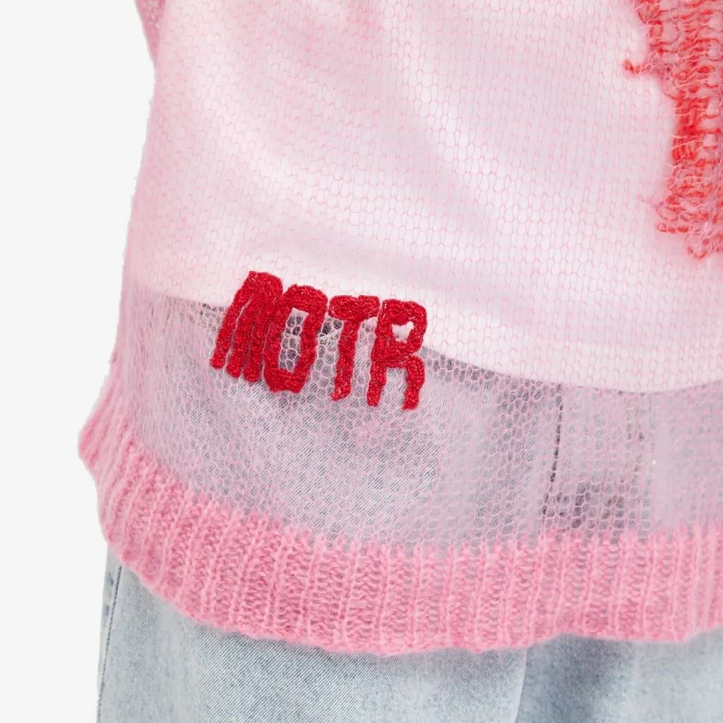 Members Of The Rage Open Knit Jumper, pink/multicolor