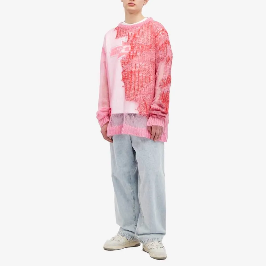 Members Of The Rage Open Knit Jumper, pink/multicolor