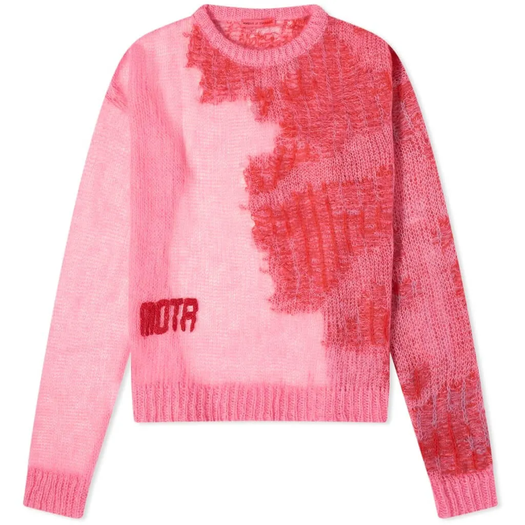 Members Of The Rage Open Knit Jumper, pink/multicolor