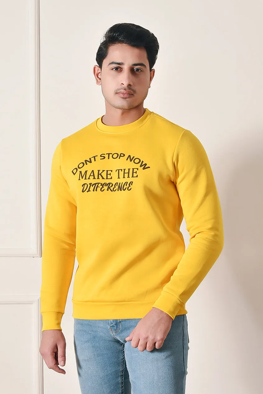 Men Yellow Comfort Sweat Shirt