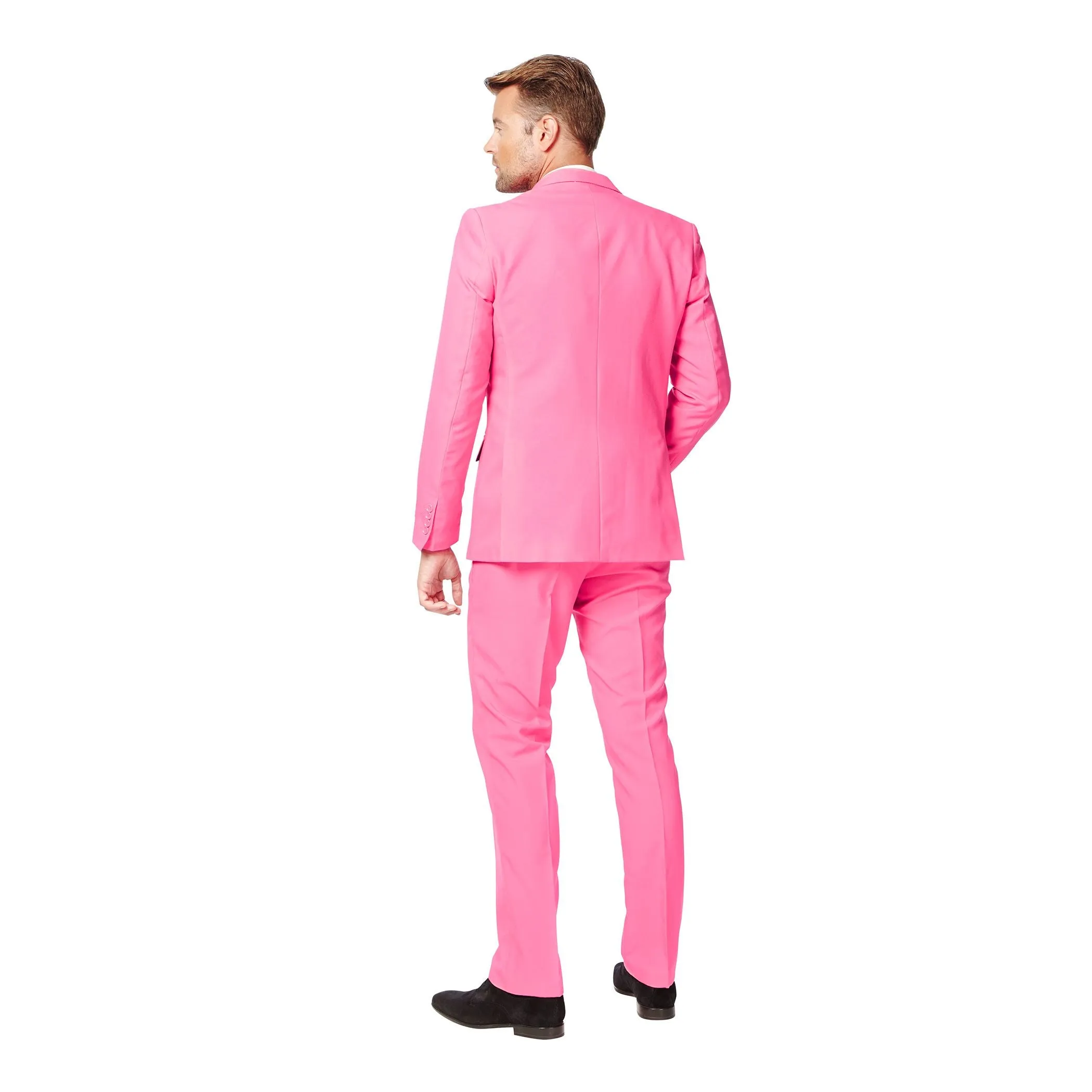 Men's Slim Fit OppoSuits Plain Suit and Tie, Pink