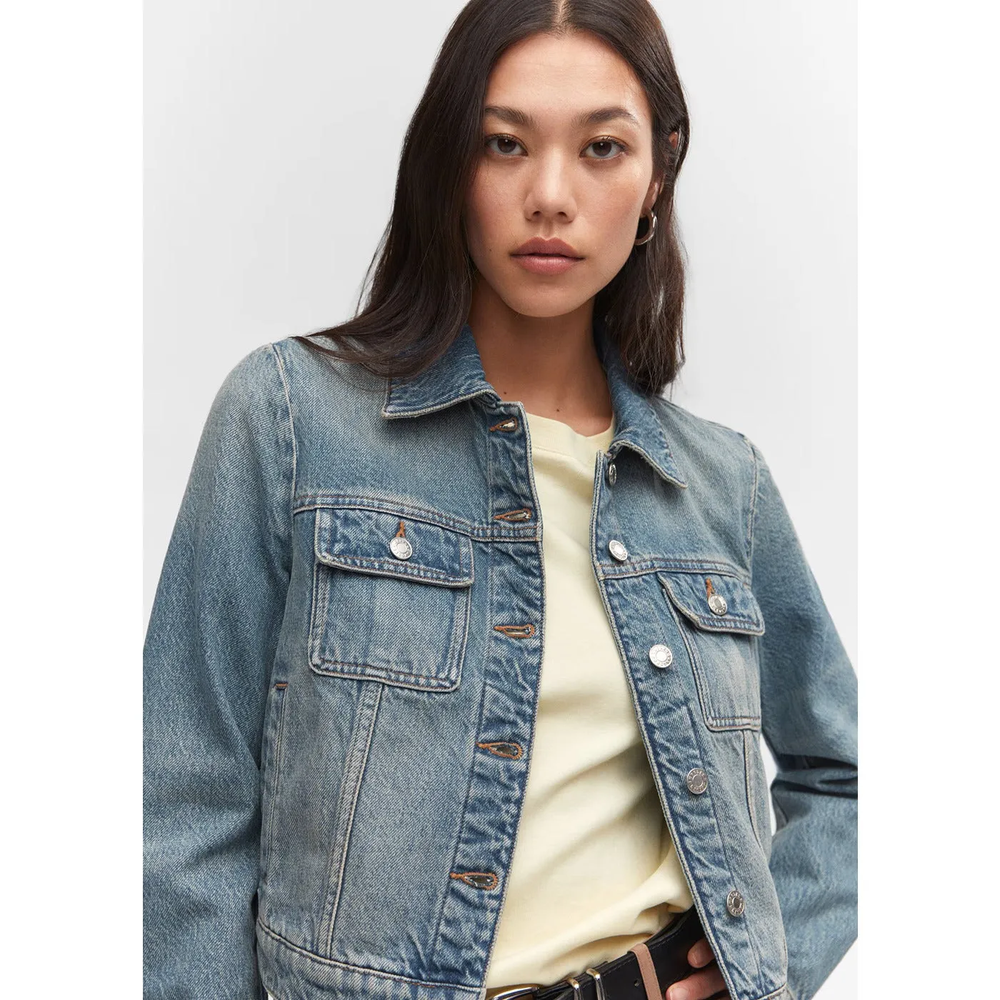 MNG Pocket Vintage Denim Jacket