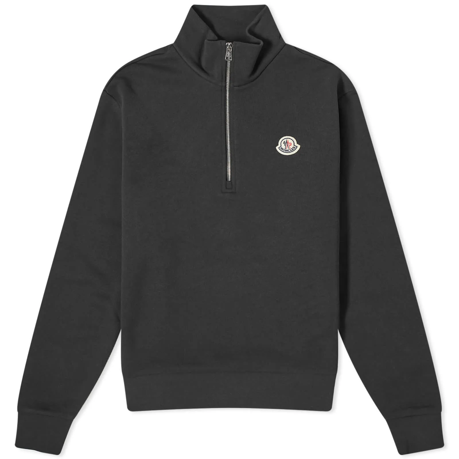 Moncler Badge Logo Quarter Zip Sweater, black