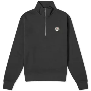 Moncler Badge Logo Quarter Zip Sweater, black