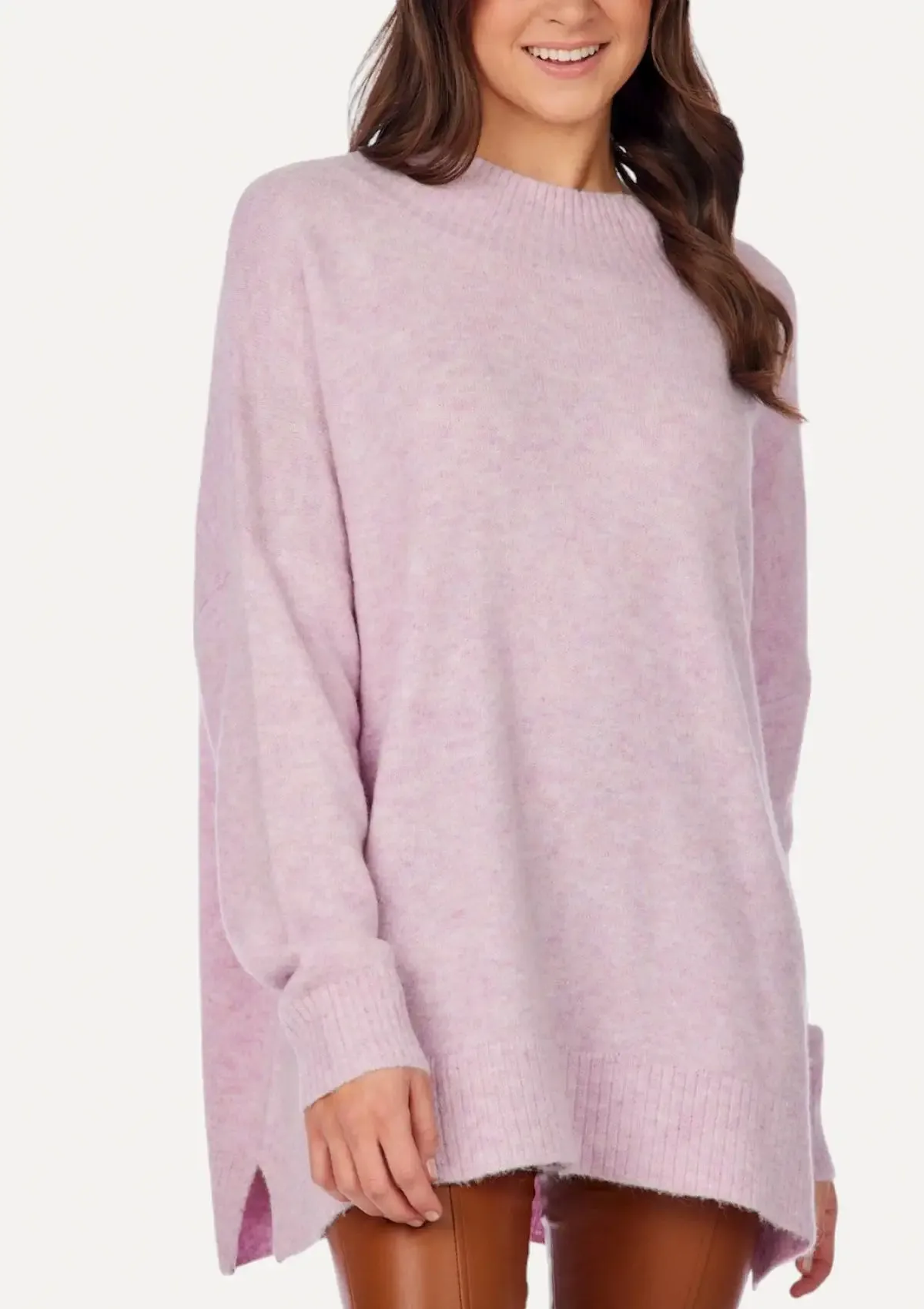 Monica Crew Neck Sweater - Purple