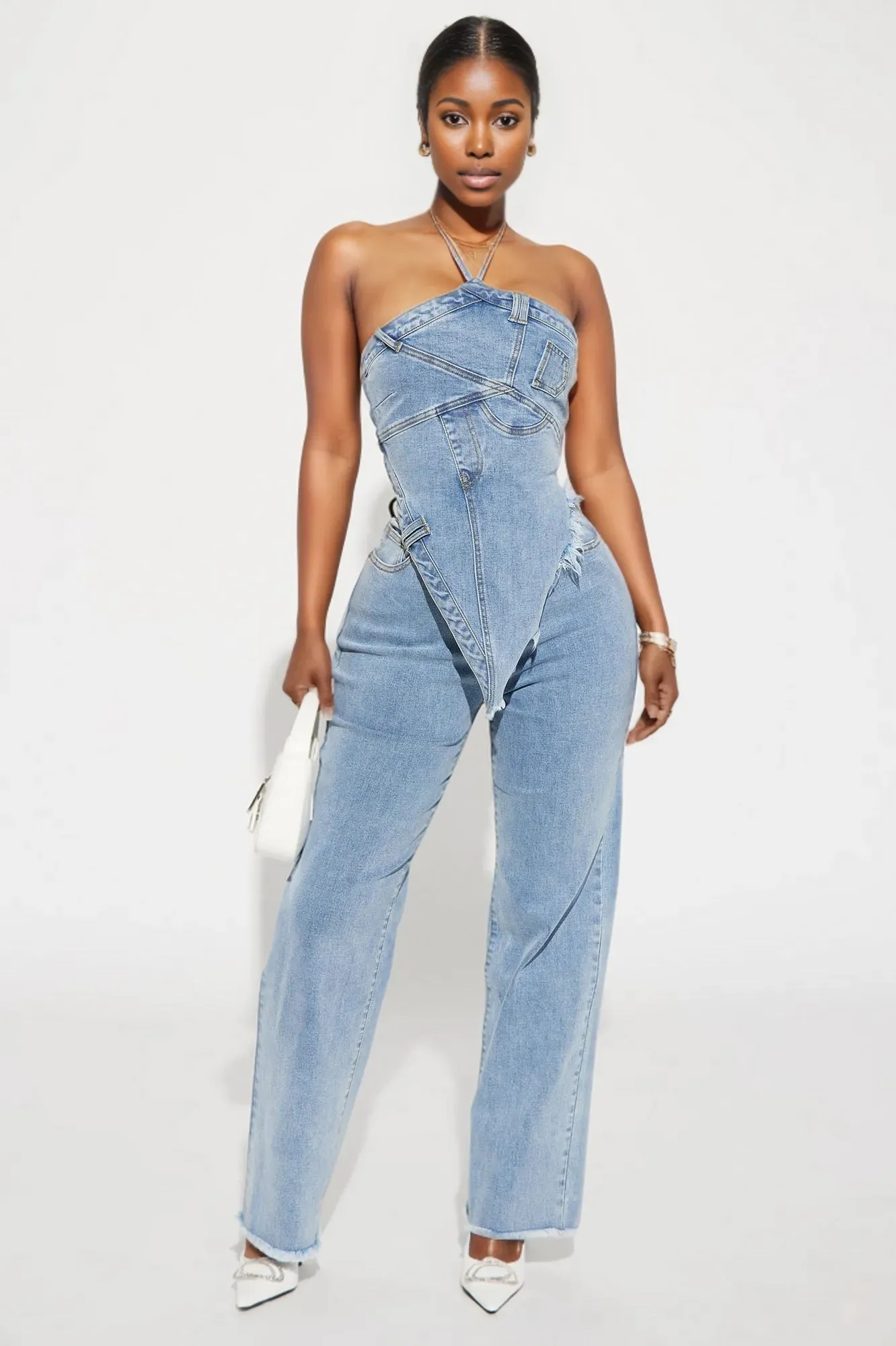 Next Level Denim Pant Set - Light Wash