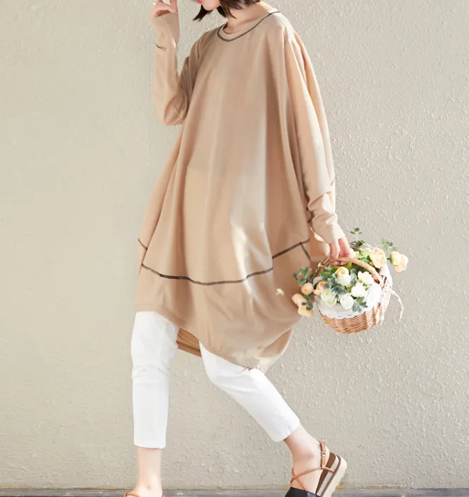 O Style Neck Dresses Loose Fall Dresses Casual Women Dresses SSM97213