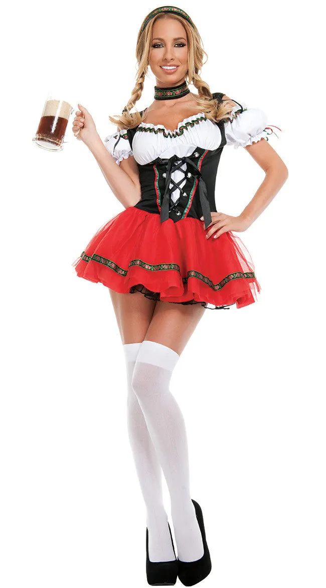 Oktoberfest Dirndl Costume Germany Beer Maid Tavern Wench Waitress Outfit Cosplay Halloween Fancy Party Dress