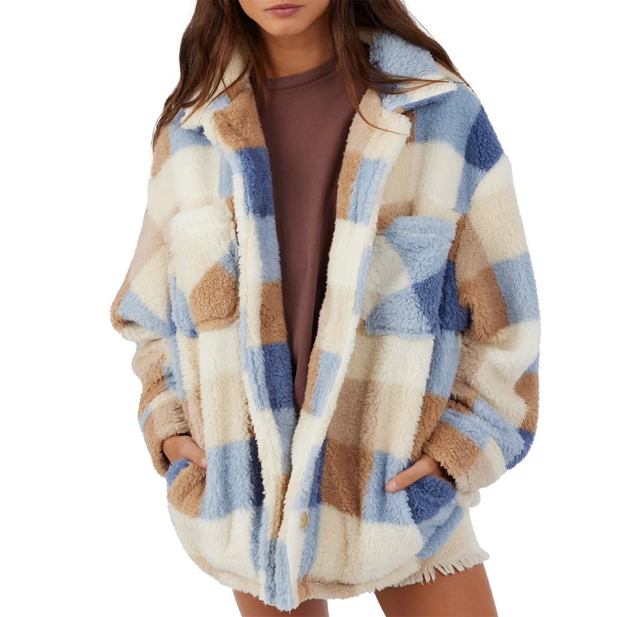 O'Neill Women's Heath Plaid High Pile Fleece Jacket