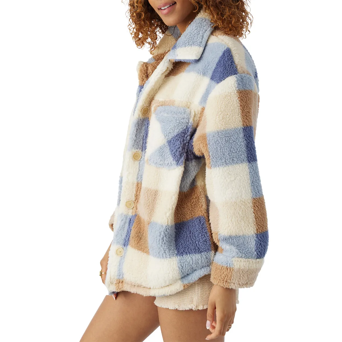 O'Neill Women's Heath Plaid High Pile Fleece Jacket