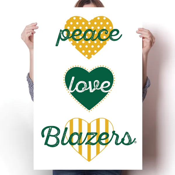 Peace, Love, Blazers (University of Alabama, Birmingham) - NCAA Poster