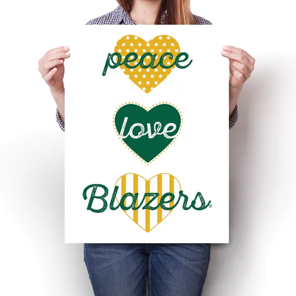 Peace, Love, Blazers (University of Alabama, Birmingham) - NCAA Poster